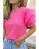 Azura Exchange Ruffled Tulle Sleeve Top