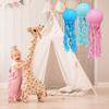 6 Pcs Paper Lanterns Hanging Jelly Fish Paper Lanterns Long Tassels Solid Color Mermaid Theme Party Sea Ocean Animal Birthday