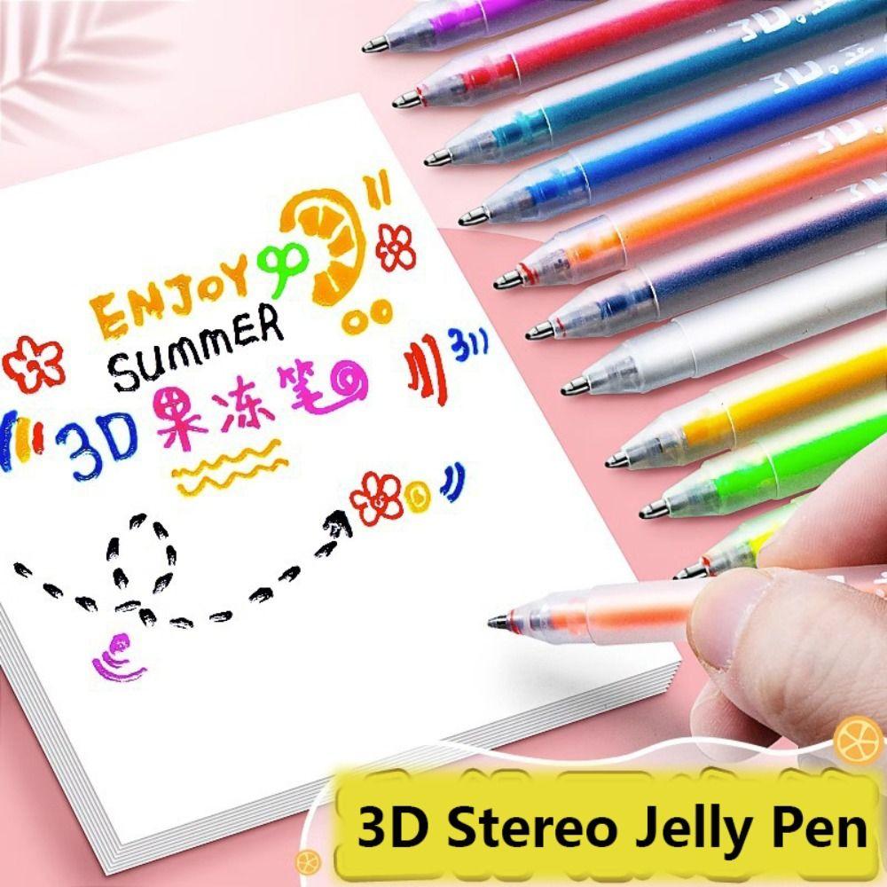 

6 шт./компл. 3D трехмерная 3D стерео желейная ручка многоцветная ручка для ручного учета канцелярские принадлежности