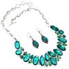 Hugh Size Facited Chrome Diopside Handicraft Jewelry Necklace Earring 16-18''