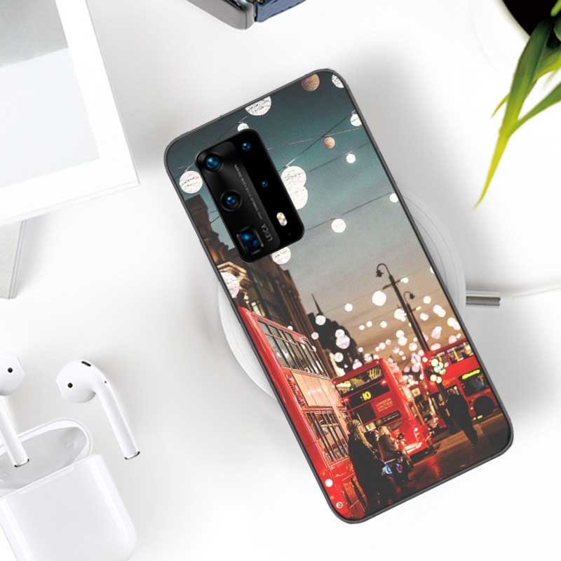 london bus england telephone Soft Clear Phone Case For Huawei P30 Lite P10 P20 P40 P50 Pro Mate 40 Pro 30 20 10 Lite Cover Silic