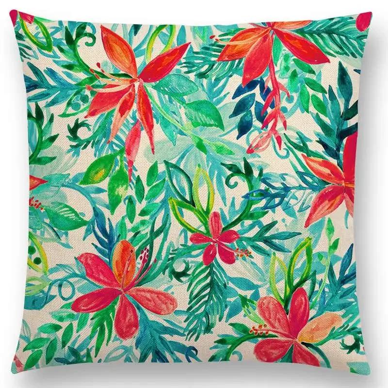 Nordic Throw Pillow Case Spring Leaves Print Cushion Cover Home Decor / Pillow Covers for Sofa Cushion Covers Hogar