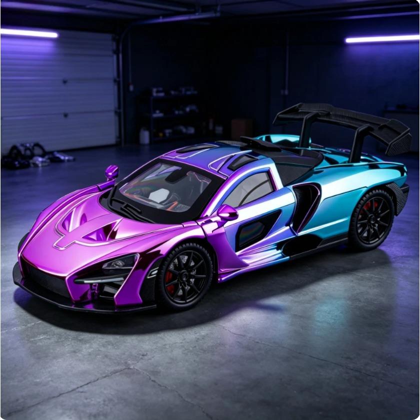 1/24 McLaren Electroplated Version of Senna Alloy Car Model Pull Back Children's Fun Play Parent-child Interactive Car