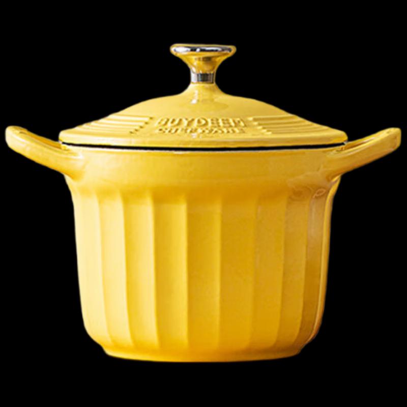 Эмалированная чугунная кастрюля-тушилка Buydeem 16 см