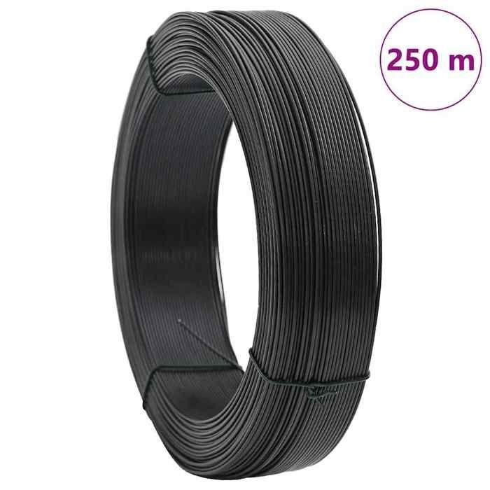 VidaXL Fil de liaison de clôture 250 m 2,3/3,8 mm Acier Anthracite