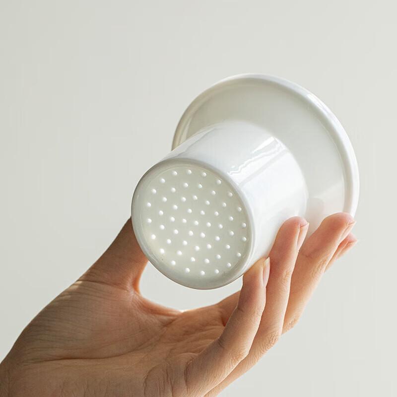 Mu Yi Sweet White Ceramic Office Tea Cup with Infuser