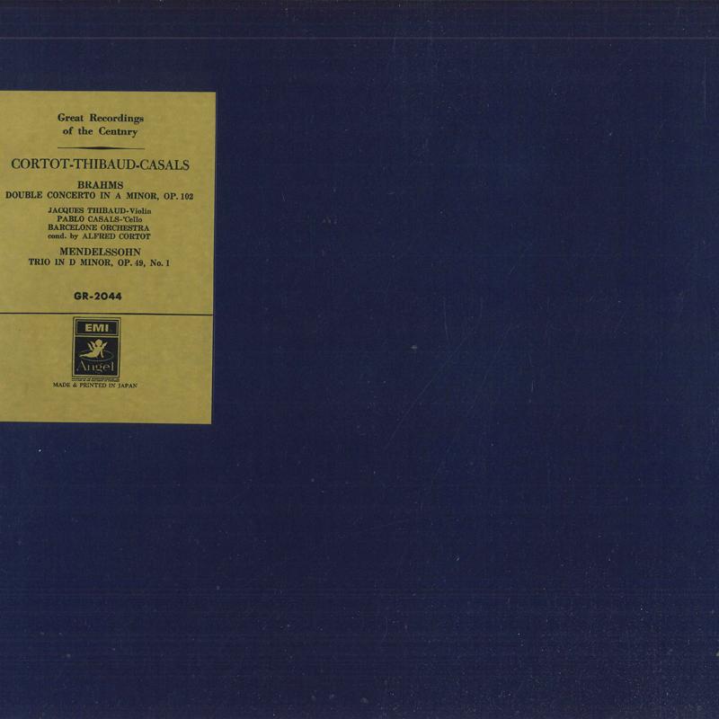 

LP Record PABLO CASALS, JACQUES THIBAUD, ALFR - Brahms: Double Concerto In A Minor GR2044 ANGEL - Japan Classical Used