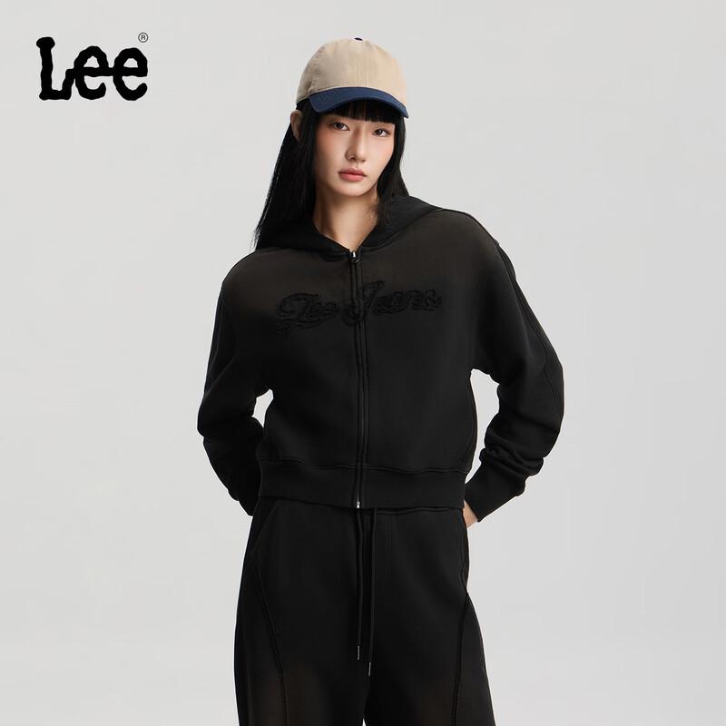 Lee Women s Patchwork Logo Short Hooded Cardigan Sweatshirt L 17270₽