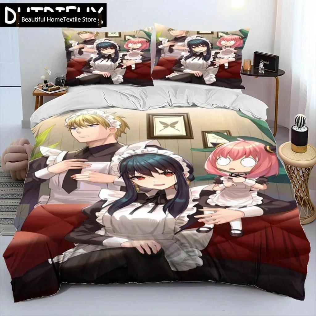 Japan Anime SPY×FAMILY Cartoon Comforter Bedding Set,Duvet Cover Bed Set Quilt Cover Pillowcase,king Queen Size Bedding Set Boys