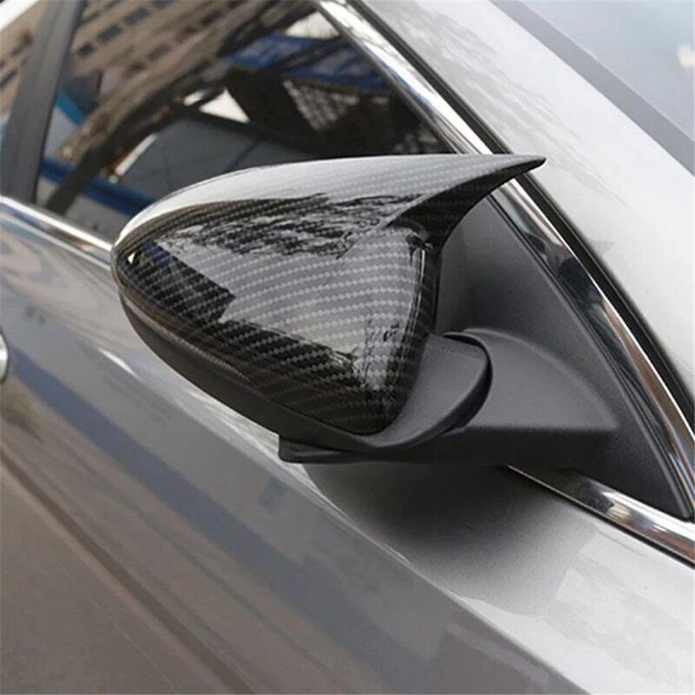Carbon Fiber Look Side Rear View Mirror Cover Cap Shell Trim For KIA K3 Forte