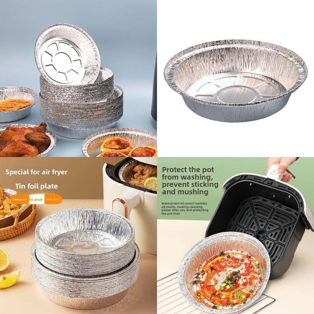 Aluminum Foil Baking Tray Set For Air Fryers With Hightemperature Resistance Ideal For Grilling And Roasting