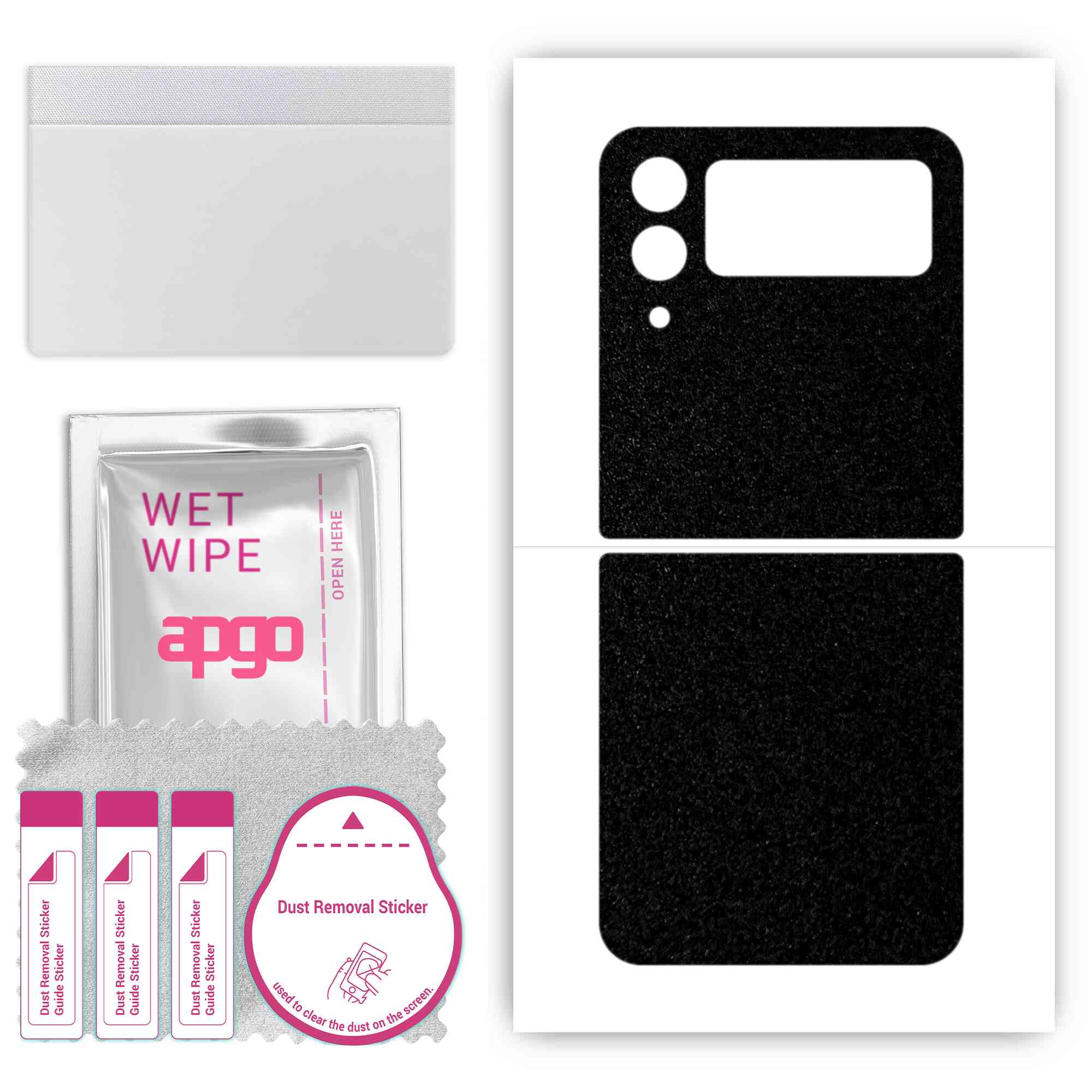 

Apgo Protective Skin Sticker для задньої панелі, сумісної з Samsung Galaxy Z Flip4, Wrap Film, Foil, Vinyl - Pattern Matte Black