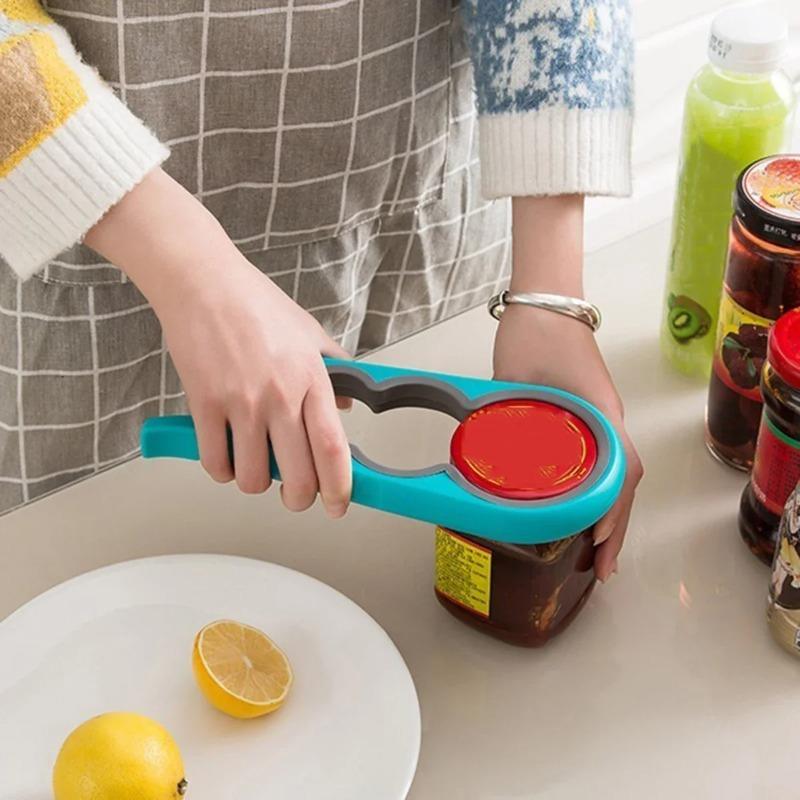 Multifunctional 4-in-1 Bottle Opener Kitchen Multi-Function Can Openers Bottle Opener Non-Slip Labor-Saving Twist Bottle Lid Opener