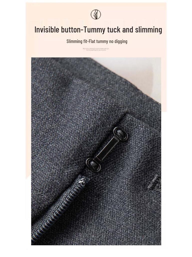 Trendy 2025 Women's High-Waisted Wide-Leg Trousers - Slim-Fit, Fashionable Spring/Autumn Style