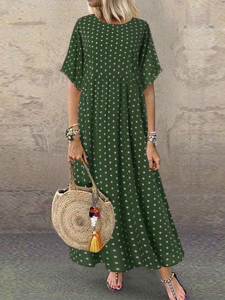 2022 Summer Trend: Plus Size Women's Polka Dot Dress In Fresh European & American Style