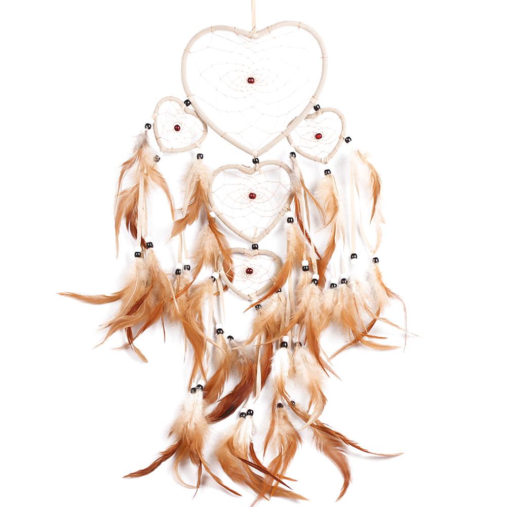 Brown Dreamcatcher Feather Bead Wall Decor Handmade Dream Catcher Wind Chime Ornament Dreamcatcher Ornament Car Home Decoration China Mainland