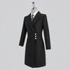 Tluoman Women's Black Wool Blend Mid-Length Padded Overcoat