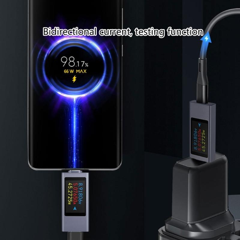 Type C Tester Practical Phone Charging Tester Accurate Charging Measurement Voltages Cureent Power Display for All Phone