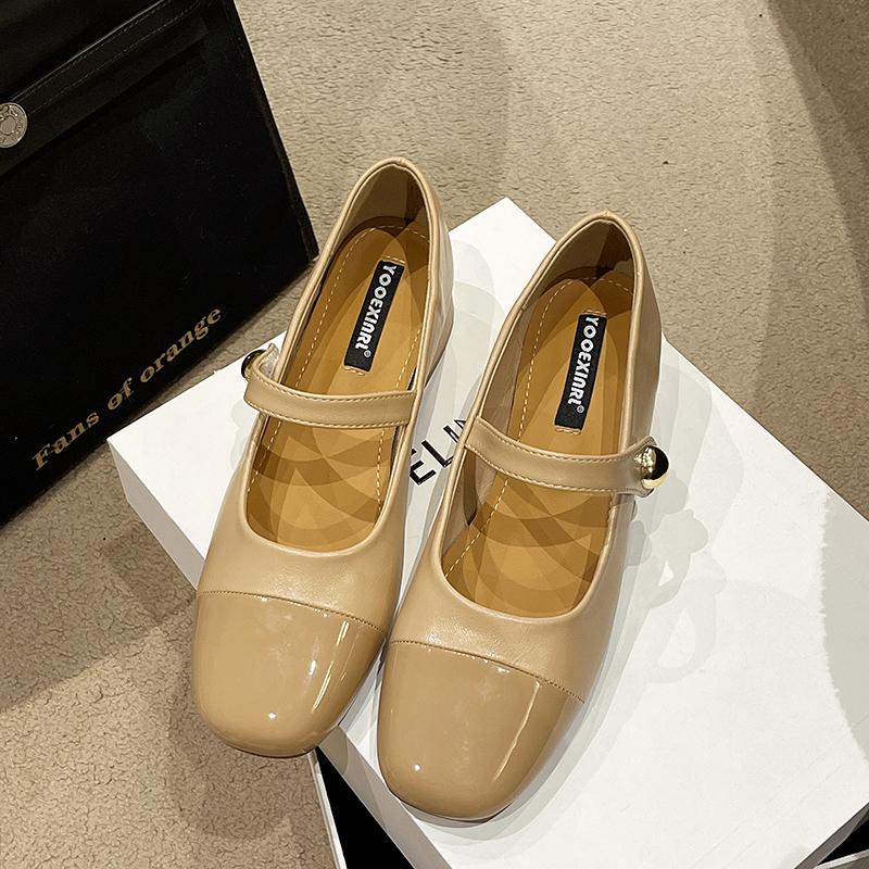 Moda Wiosna Nowe Grube Obcasy Pojedyncze Buty Damskie Kwadratowy Nosek Łączone Płytkie Wierzchy Antypoślizgowe Odporne na Ścieranie Buty Niskie