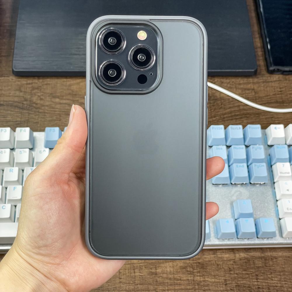 KEYSION Transparente matte Hülle für iPhone 15 Pro Max 15 Ultra 15 Plus Silikon + PC stoßfeste Handyhülle für iPhone 14 Pro Max