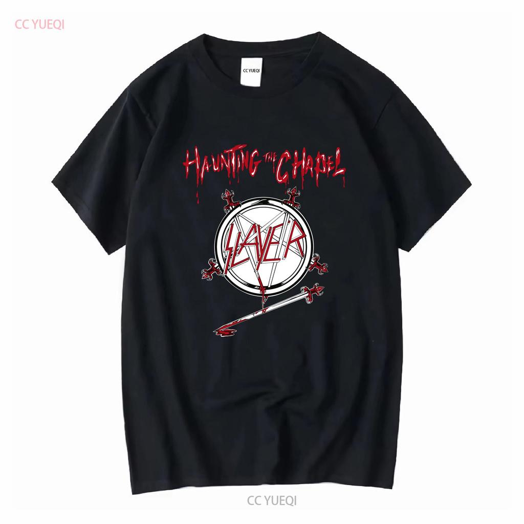 Slayer Haunting The Chapel T Shirt Mens Medium M Heavy Metal vintage Washed Stretched homme streetwear designer clothes Unisex