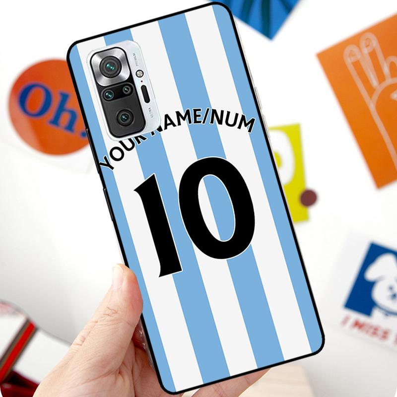 Personalised Football Number Strips Case For Xiaomi Redmi Note 12 Pro 11 8 9 10 Pro 9S 10S 11S 12S Redmi 12C 10C 9C 10A Cover