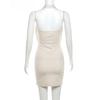 Robe Mini Nibber Diamantée Couleur Unie Mode Femme Décolleté Plongeant Sans Bretelles Tendance Féminine Streetwear Vêtements