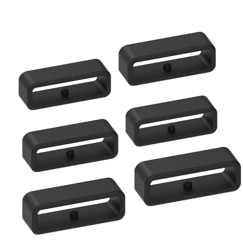 Black Silicone Studded Bezel Strap Keeper 20MM