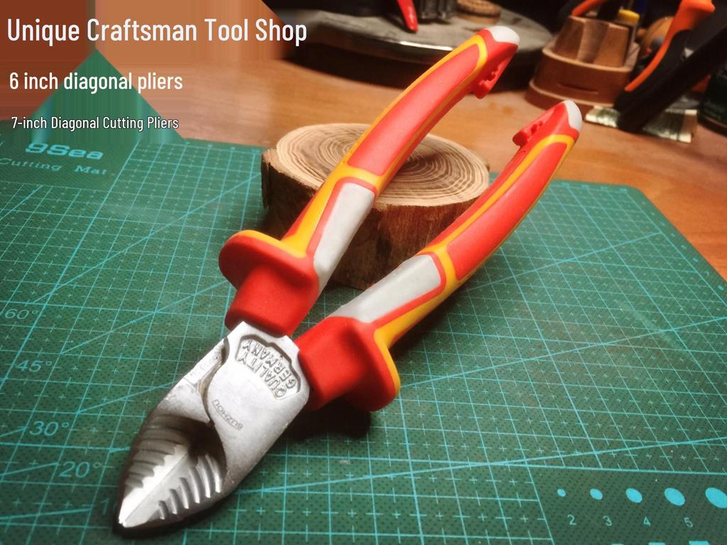 German Multifunctional Electrician Pliers: Wire Cutters, Diagonal Cutting, Needle-Nose, and Stripping Pliers