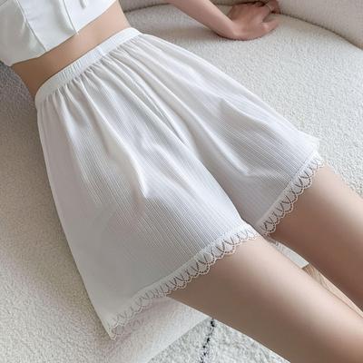 Pantaloncini di sicurezza estivi in pizzo da donna, lunghezza tre quarti, anti-esposizione, anti-arricciamento, in seta ghiacciata, indossabili all'esterno