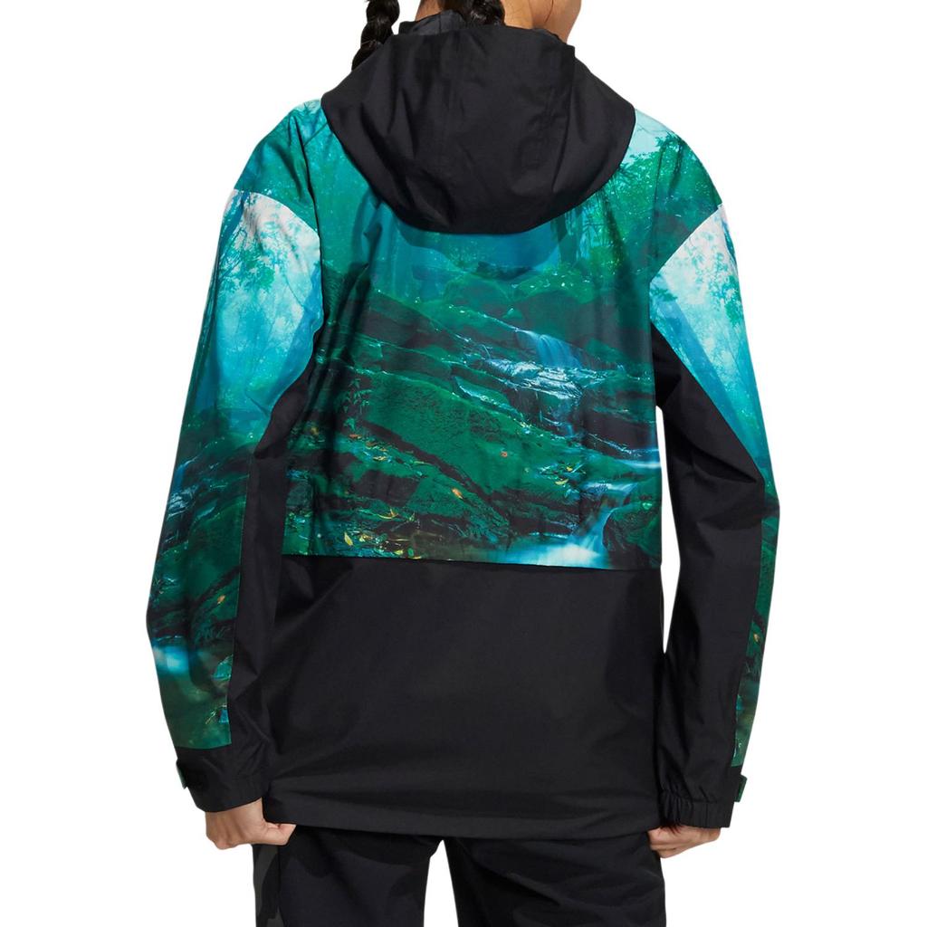 Adidas Terrex Hooded Casual Windbreaker Women Jackets Green HE5221