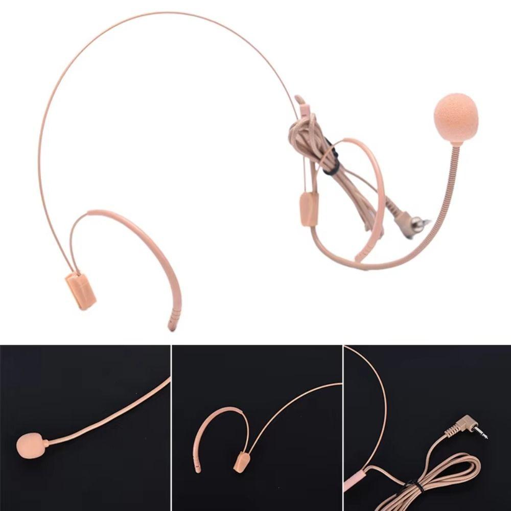 3.5mm Plug Headworn Microphone Adjustable Soft Tube Clear Audio Condenser Microphone Versatile Wired Connection