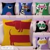 Cartoon Animal Cute Cushion Cover Summer Coolness Linen Fabric Double-Sided Printing Pillow Case Sofa Home Decor Gift