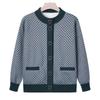 Middle-aged and old new mother clothes autumn velvet thickened knitted sweater grandma clothes cardigan jacket elderly clothes