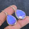 Natural Milky Opal Gemstone 925 Sterling Silver Jewelry Earring 1.85" u3e97