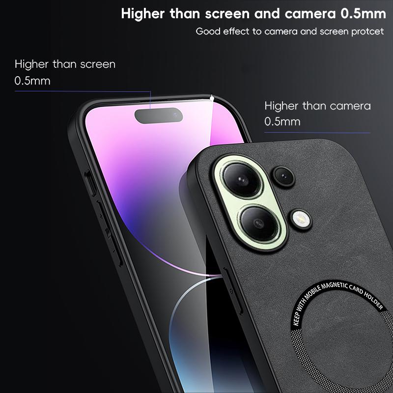 Magnetic Retro Leather Soft Case For Xiaomi Redmi Note 13 Note13 4G 5G Wireless Charging Phone Case Cover