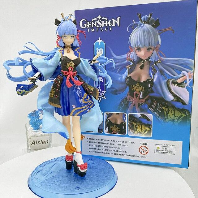 25cm Anime Genshin Impact Game Figure Kamisato Ayaka Pvc Action Figure Collection Model Doll Child Kid Gifts