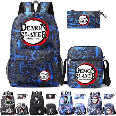 3pcs/set Anime Cosplay Large Capacity Bookbag Backpack Cartoon Laptop Unisex Students Boys Girls School Bag Travel Rucksack Outdoor Bag