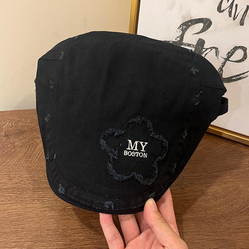 American Retro MY Embroidered Hat Women's Front Hat Autumn and Winter Casual and Versatile Beret Trendy and Fashionable Newsboy Hat for Men