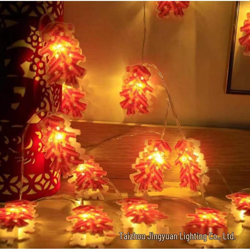 Solar LED Firecracker String Lights for Spring Festival & Lantern Festival Outdoor Decorations 1.5m 10 lights [Battery Box - Constant Light]