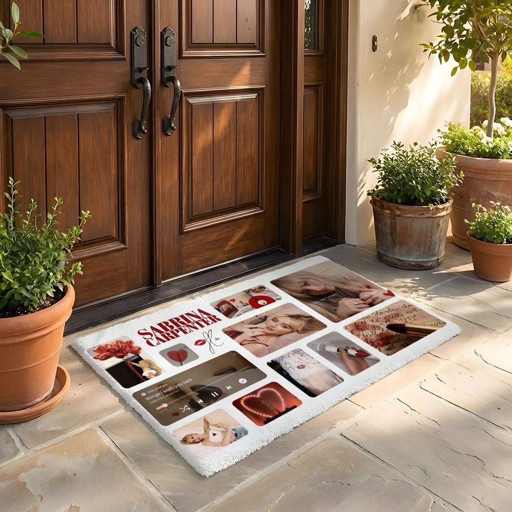 Floor Mat Soft Flannel Rug Non Slip Absorbent Mat for Bathroom Bedroom Home Decor S Sabrina Carpenter