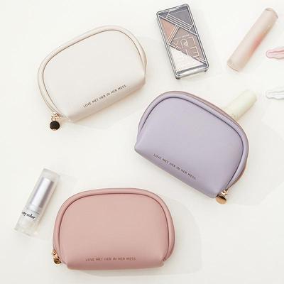 Women's Mini Cosmetic Bag: Portable Lipstick & Powder Puff Storage with Zipper, Cute Coin Purse