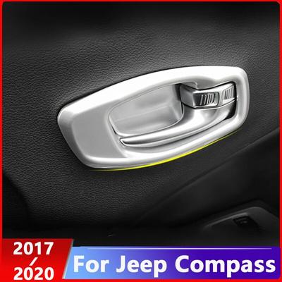ABS Carbon Fiber Inner Door Handle Bowl Cover Trim Frame Car Styling Protector Sticker For Jeep Compass 2017 2018