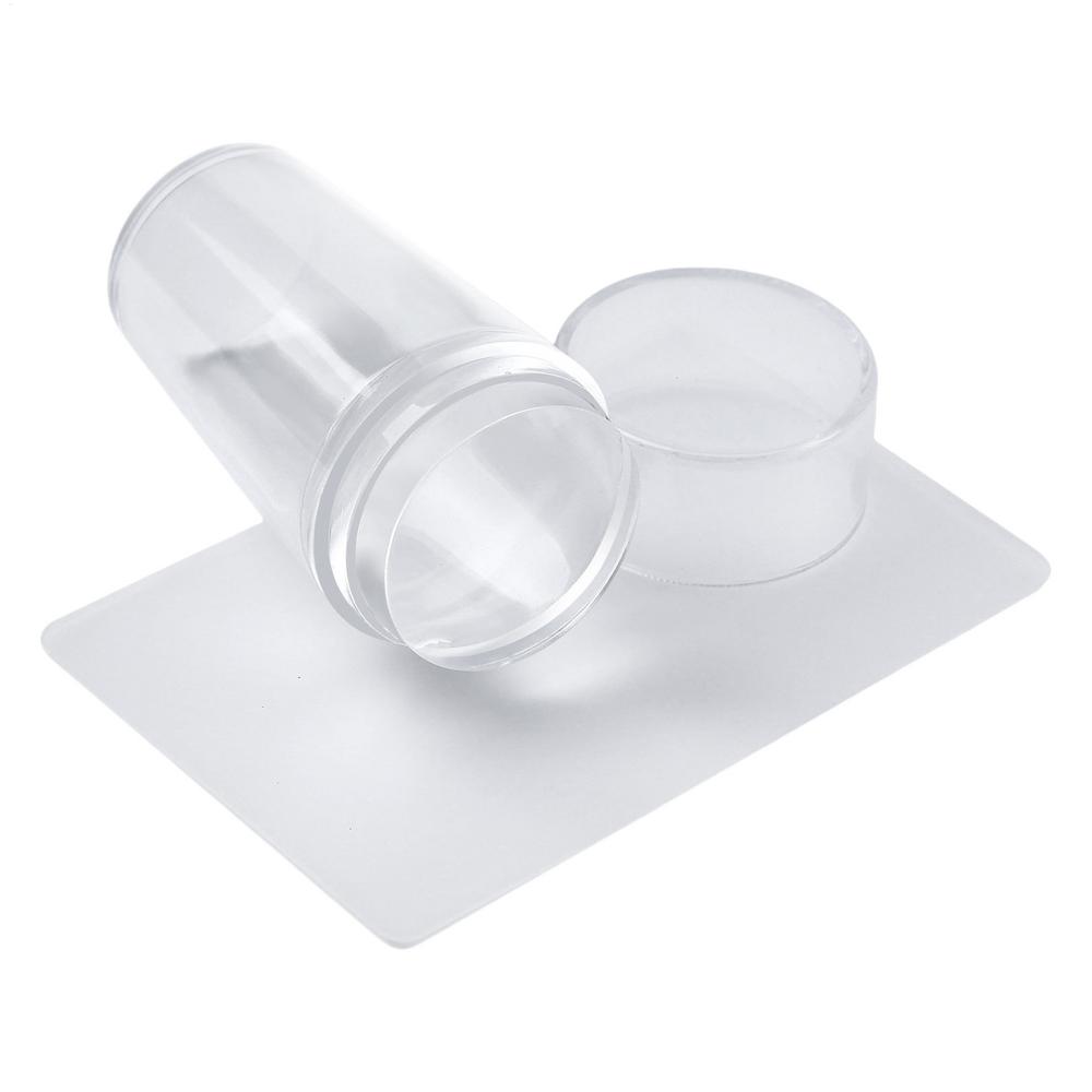 

French Tip Nail Stamp Clear Silicone Nail Stamping Art Stamper Kit Manicure Art Printing Decoration Accessories for Travel Salon серый