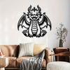 Cute Cartoon Dragon Metal Wall Art, Black & White Iron Decor for Kids Room & Nursery