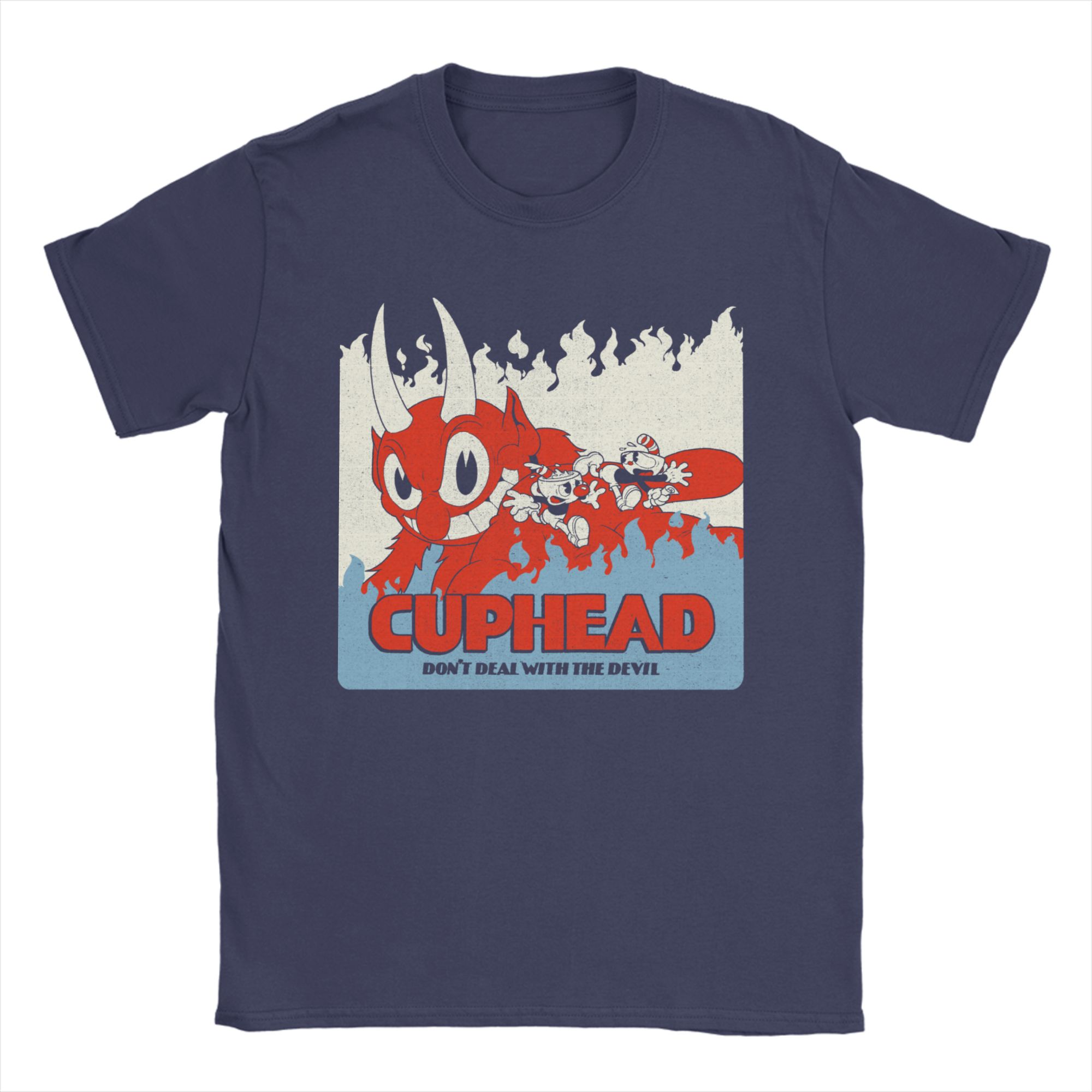 

Cuphead Dont Deal With the Devil TShirt for Men Crazy Cotton Tees Round Collar Short Sleeve T Shirt Gift Idea Clothing 4XL