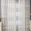 1pc Modern Embroidered Sheer Curtain Panel, 100% Polyester Rod Pocket Window Drapes for Living Room Bedroom, Geometric Pattern