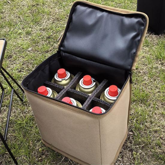 Camping Lantern Gas Tank Storage Bag with Zipper Soft Lining Large Capacity Portable Gas Tank Container Carrying Bag