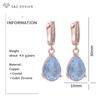 Fashion Water Drop Ice Crack Crystal Dangle Earrings For Women Wedding Rose Gold Color Cubic Zirconia Jewelry