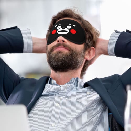 Kumamon Eye Mask for Sleeping, Comfortable Sleep, No Pressure, Light Blocking, 99% Light Blocking, Perfect for Lunch Breaks, Travel, Business Trips, L